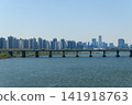 Han River Park Promenade and Lush Greenery in Seoul 141918763