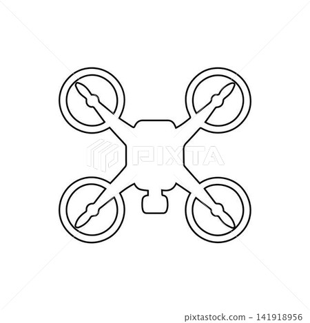 drone outline quadcopter unmanned aerial flying technology gadget isolated on white background drone outline quadcopter unmanned aerial flying technology gadget isolated on white background 141918956