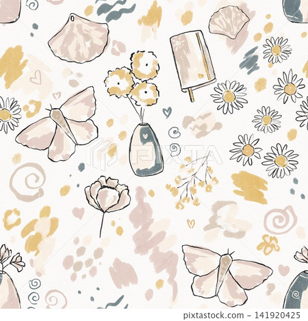 Hand drawn Summer seamless pattern Hand drawn Summer seamless pattern 141920425