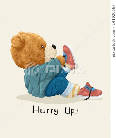 Vector illustration of hand drawn teddy bear wearing shoes Vector illustration of hand drawn teddy bear wearing shoes 141920567