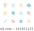 Pastel Color Zodiac Signs Astrology Symbol Set 141921123
