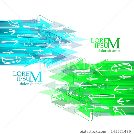 Blue and Green arrows background. Modern futuristic background technology. Vector illustration. Blue and Green arrows background. Modern futuristic background technology. Vector illustration. 141921489