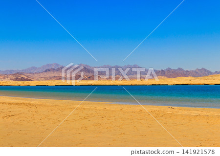 Beautiful lake in Ras Mohammed national park, Sinai peninsula in Egypt 141921578