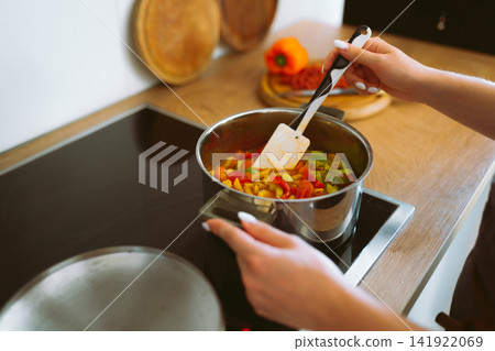 Vegan Organic Bell Pepper Ragout Vegan Organic Bell Pepper Ragout 141922069