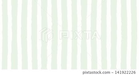 Watercolor baby stripe pattern with soft green wave line stripes on white background, seamless hand painted texture Ideal for textiles tablecloth prints. Drag to swatches panel 141922226