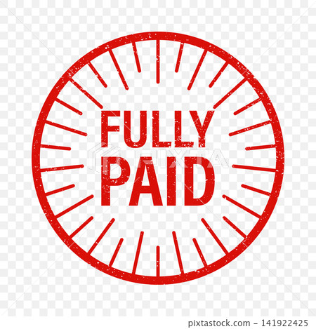 Fully Paid Stamp, Vector Illustration. Red Round Payment Status Seal with Fully Paid Text. Invoice Paid, Payment Complete and Debt Settled Mark Isolated Fully Paid Stamp, Vector Illustration. Red Round Payment Status Seal with Fully Paid Text. Invoice Paid, Payment Complete and Debt Settled Mark Isolated 141922425