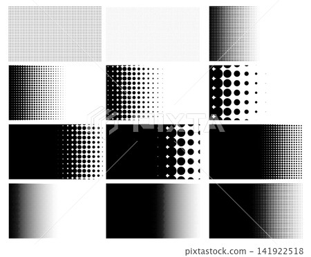 Linear Horizontal Halftone Patterns Collection - vector illustration Linear Horizontal Halftone Patterns Collection - vector illustration 141922518