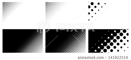 Linear Slanted Halftone Patterns Collection - vector illustration Linear Slanted Halftone Patterns Collection - vector illustration 141922519