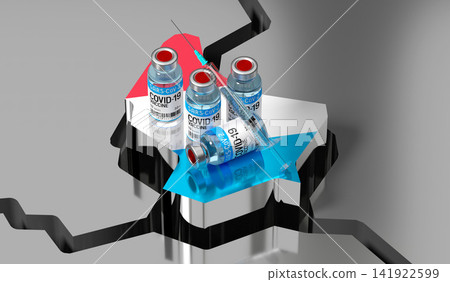 Covid 19, SARS CoV 2, coronavirus vaccination in Luxembourg - country shape, vials and syringe - 3D illustration Covid 19, SARS CoV 2, coronavirus vaccination in Luxembourg - country shape, vials and syringe - 3D illustration 141922599