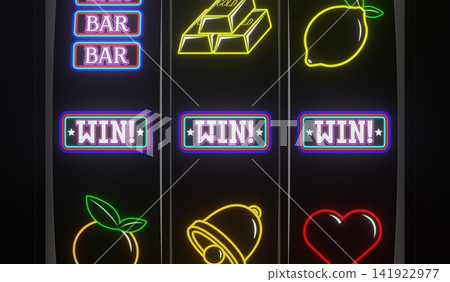 Casino Slots Machine Showing Winner, Jackpot - 3d illustration Casino Slots Machine Showing Winner, Jackpot - 3d illustration 141922977