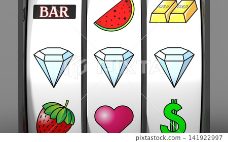 Casino Slots Machine Showing Diamonds, Jackpot - 3d illustration Casino Slots Machine Showing Diamonds, Jackpot - 3d illustration 141922997