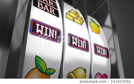 Casino Slots Machine Showing Winner, Jackpot - 3d illustration Casino Slots Machine Showing Winner, Jackpot - 3d illustration 141923002