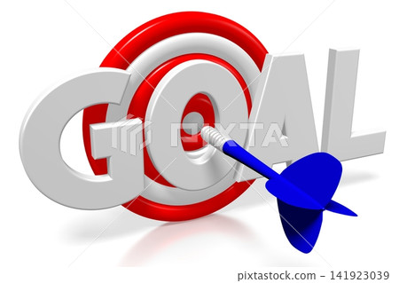 3D word/ darts illustration - goal 3D word/ darts illustration - goal 141923039