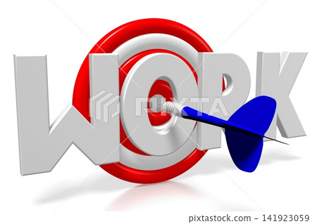 3D word/ darts illustration - work 3D word/ darts illustration - work 141923059