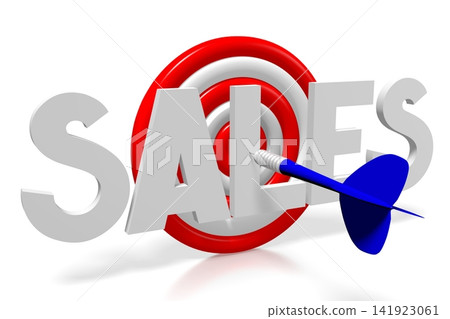3D word/ darts illustration - sales 3D word/ darts illustration - sales 141923061