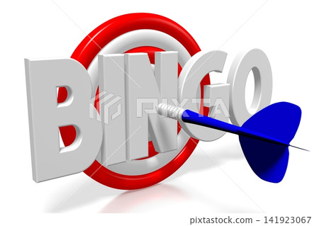 3D word/ darts illustration - bingo 3D word/ darts illustration - bingo 141923067