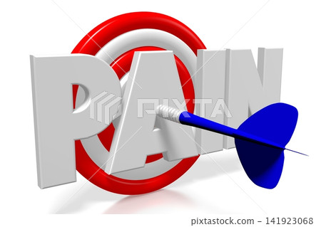 3D word/ darts illustration - pain 141923068