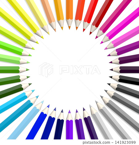 Colorful wooden pencils - 3D illustration Colorful wooden pencils - 3D illustration 141923099