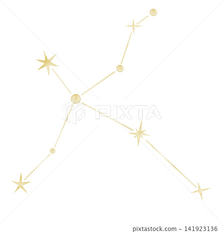 Cygnus watercolor constellation illustration on isolated background. Golden swan star map for astronomy, mythology, nursery decor, celestial collections and fantasy designs. Cygnus watercolor constellation illustration on isolated background. Golden swan star map for astronomy, mythology, nursery decor, celestial collections and fantasy designs. 141923136