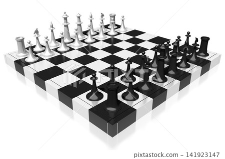 3D chess set illustration - isolated on white background 3D chess set illustration - isolated on white background 141923147