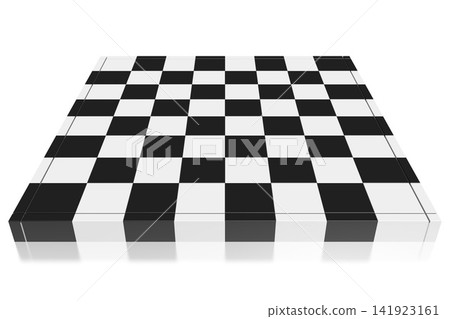3D chessboard illustration on white background 3D chessboard illustration on white background 141923161