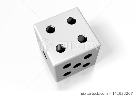 3D white dice on white background 3D white dice on white background 141923267