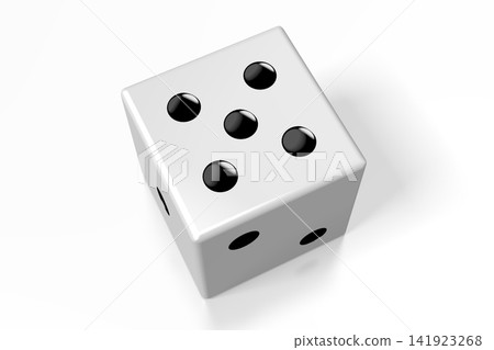 3D white dice on white background 3D white dice on white background 141923268