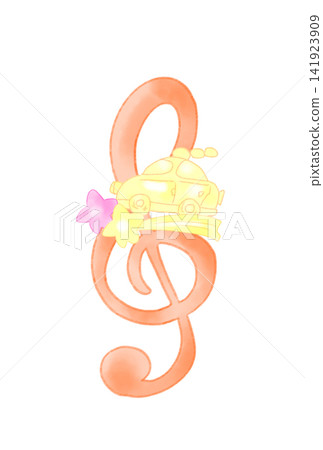 A musical note with a fairytale-like car A musical note with a fairytale-like car 141923909