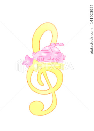 A musical note with a fairytale-like car A musical note with a fairytale-like car 141923935