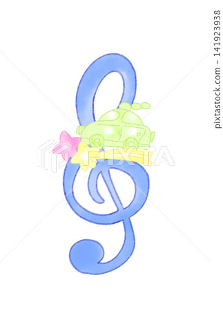 A musical note with a fairytale-like car A musical note with a fairytale-like car 141923938