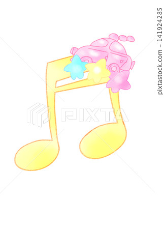 A musical note with a fairytale-like car A musical note with a fairytale-like car 141924285