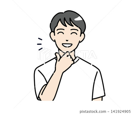 一幅插圖,描繪了一位身著休閒裝的年輕男子麵帶微笑,神情滿意。 一幅插圖,描繪了一位身著休閒裝的年輕男子麵帶微笑,神情滿意。 141924905