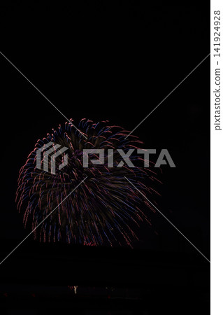Large fireworks blooming in the night sky Large fireworks blooming in the night sky 141924928