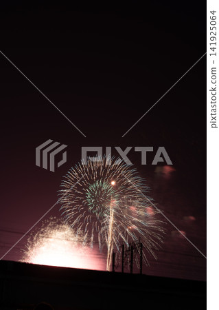 大型煙花在夜空中盛開 大型煙花在夜空中盛開 141925064
