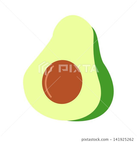 a cut avocado with seed illustration a cut avocado with seed illustration 141925262