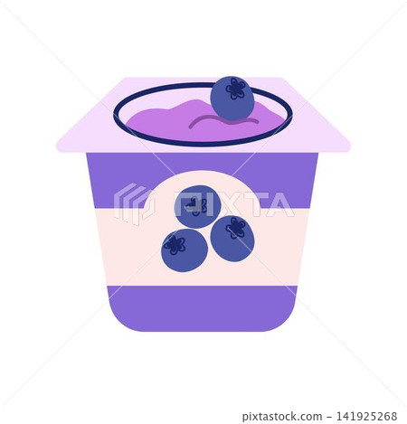 blueberry yogurt cup cute hand drawn illustration blueberry yogurt cup cute hand drawn illustration 141925268