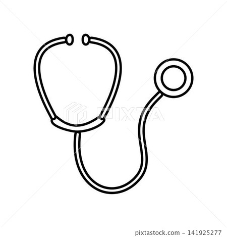 hand drawing of stetoscope line art hand drawing of stetoscope line art 141925277
