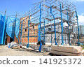 Wooden construction site, detached house 141925372