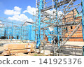 Wooden construction site, detached house 141925376