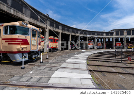 The former Tsuyama roundhouse and turntable at the Tsuyama Railway Museum in Tsuyama City, Okayama Prefecture. The former Tsuyama roundhouse and turntable at the Tsuyama Railway Museum in Tsuyama City, Okayama Prefecture. 141925405