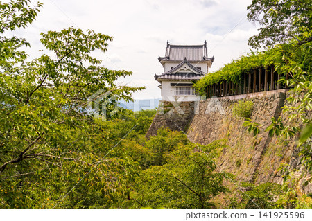 The restored Bitchu turret and beautiful stone walls at Tsuyama Castle (Tsuruyama Park) in Tsuyama City, Okayama Prefecture. The restored Bitchu turret and beautiful stone walls at Tsuyama Castle (Tsuruyama Park) in Tsuyama City, Okayama Prefecture. 141925596