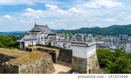 The restored Bitchu turret and beautiful stone walls at Tsuyama Castle (Tsuruyama Park) in Tsuyama City, Okayama Prefecture. The restored Bitchu turret and beautiful stone walls at Tsuyama Castle (Tsuruyama Park) in Tsuyama City, Okayama Prefecture. 141925606
