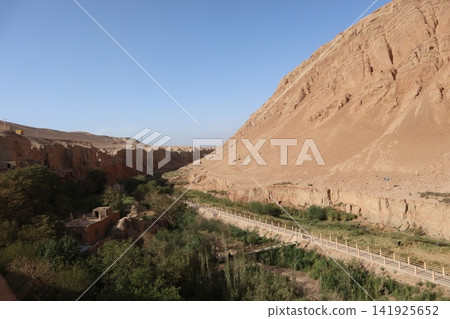 Bezeklik Caves, one of the famous sites in Turpan on the Chinese Silk Road. Bezeklik Caves, one of the famous sites in Turpan on the Chinese Silk Road. 141925652
