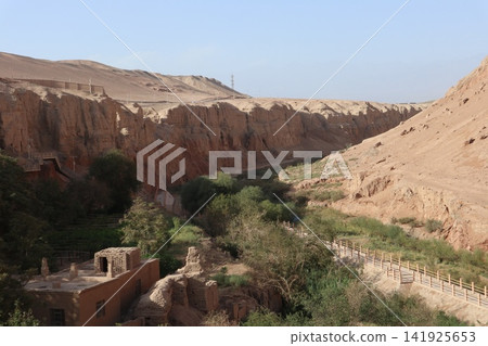 Bezeklik Caves, one of the famous sites in Turpan on the Chinese Silk Road. Bezeklik Caves, one of the famous sites in Turpan on the Chinese Silk Road. 141925653