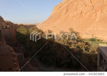 Bezeklik Caves, one of the famous sites in Turpan on the Chinese Silk Road. Bezeklik Caves, one of the famous sites in Turpan on the Chinese Silk Road. 141925663