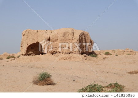 Gaochang Ancient City, one of the famous landmarks of Turpan on the Chinese Silk Road. Gaochang Ancient City, one of the famous landmarks of Turpan on the Chinese Silk Road. 141926086