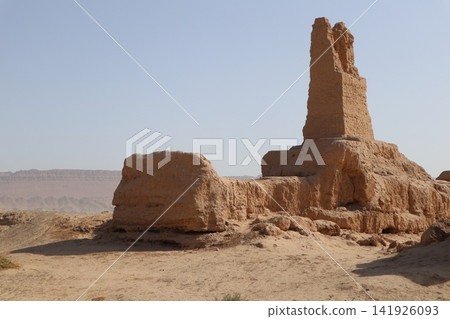 Gaochang Ancient City, one of the famous landmarks of Turpan on the Chinese Silk Road. Gaochang Ancient City, one of the famous landmarks of Turpan on the Chinese Silk Road. 141926093