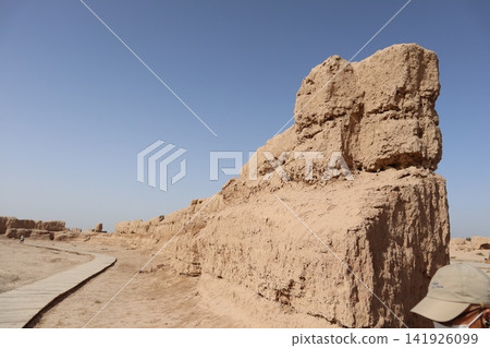 Gaochang Ancient City, one of the famous landmarks of Turpan on the Chinese Silk Road. Gaochang Ancient City, one of the famous landmarks of Turpan on the Chinese Silk Road. 141926099