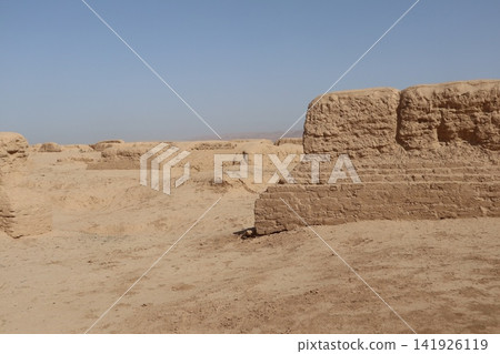 Gaochang Ancient City, one of the famous landmarks of Turpan on the Chinese Silk Road. Gaochang Ancient City, one of the famous landmarks of Turpan on the Chinese Silk Road. 141926119