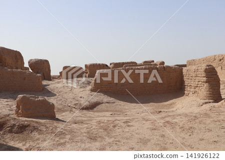 Gaochang Ancient City, one of the famous landmarks of Turpan on the Chinese Silk Road. Gaochang Ancient City, one of the famous landmarks of Turpan on the Chinese Silk Road. 141926122